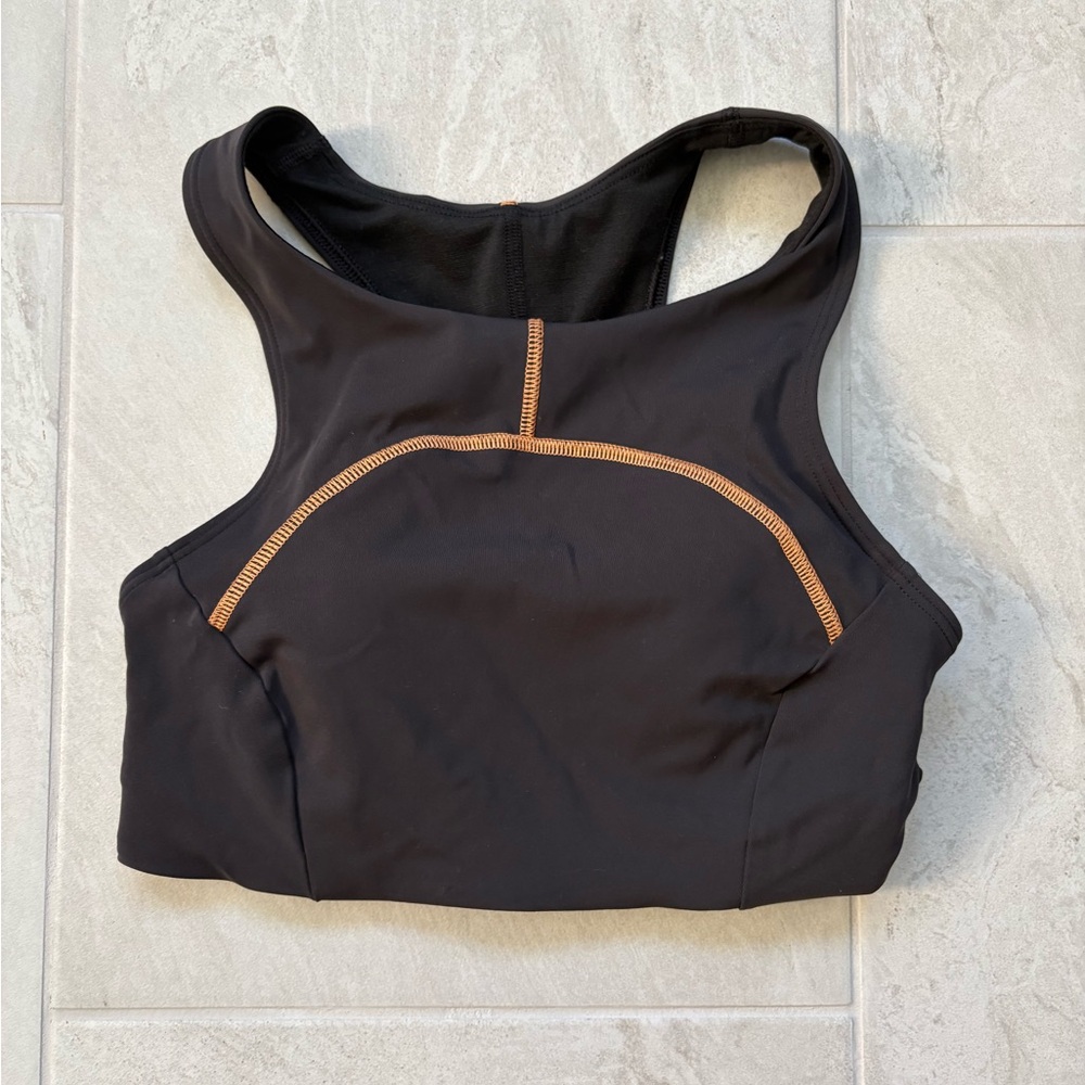 lululemon athletica Black Sports Bra with Orange Stitching